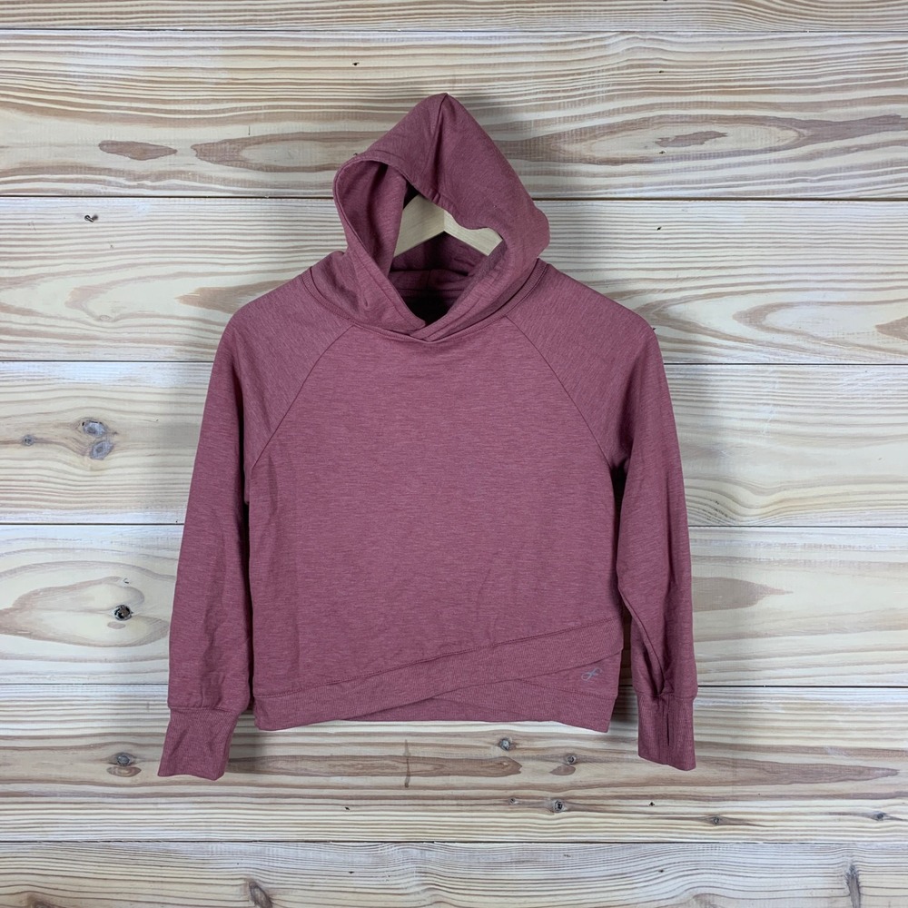 Freefly Hoodie Girls Large Pink Crossover Hem Thumbhole Pullover